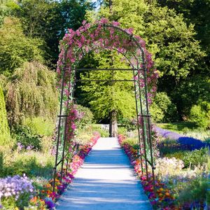 Arco da Giardino in Metallo Rivestito in PE da 2,3 Metri, Elegante Recinzione e Cancello per Esterni - Product Image 1
