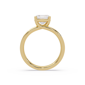 Anillos de Lujo de Oro Puro de 14K con Corte Asscher, Diamante Cultivado en Laboratorio de 2.00 Ct, Certificado IGI, Anillos de Compromiso con Vástago Ancho, Anillos de Boda - Product Image 3