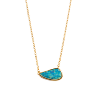 Collar de Ópalo Doble, Colgante de Piedra de Nacimiento de Octubre, Oro Sólido de 14K y 18K, Joyería Fina Delicada, Collar con Colgante de Amor, Collar Hecho a Mano