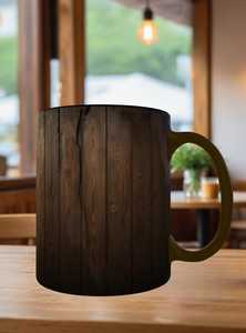Taza de madera con textura antigua, diseño de veta larga, estilo clásico, taza de madera pulida digitalmente - Product Image 6
