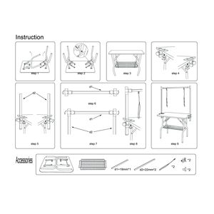 โต๊ะกรูมมิ่งสัตว์เลี้ยงแบบพับได้ ขนาด 42 นิ้ว โครงสแตนเลสปรับระดับได้ พร้อมแผ่นยางรอง สำหรับแมวและสุนัข - Product Image 1