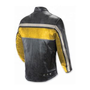 New Customized <b>Men</b> Motorcycle Motorbike Waterproof <b>Leather</b> Jacket <b>Men</b> <b>Black</b>-Yellow Patchwork <b>Leather</b> Jackets - Product Image 2