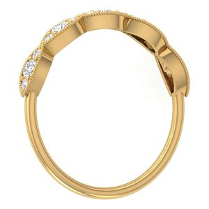 Anillo de banda de media eternidad de oro amarillo sólido con diamante creado en laboratorio, anillo ajustable minimalista, última joyería, regalos de San Valentín para ella - Product Image 3