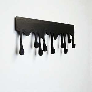 Artistic Melted Paint Effect Black <b>Key</b> Holder <b>Wall</b> Hanging <b>Hook</b> Perfect <b>For</b> Entryway Storage And Modern Home Decor From India - Product Image 6