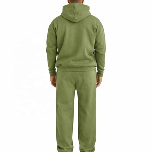 Custom Heavyweight 100 Cotton Blank Oversized Hoodie Tracksuit Set <b>Plain</b> Heather <b>Grey</b> Streetwear Pullover <b>Hoodies</b> - Product Image 6