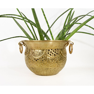 Maceta de Metal y Latón de Forma Redonda, Estilo Moderno, Forma Ovalada, para Hogar y Jardín, Macetas Decorativas Artesanales - Product Image 3