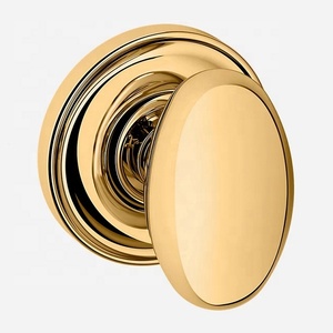 Poignée de porte moderne en laiton massif avec plaque de finition, design factice, finition or brillant, ergonomique, écologique, antirouille - Product Image 1