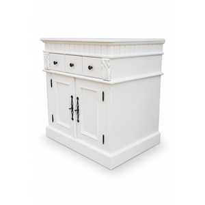 Muebles de Exterior, Mesas de Jardín, Lavabo de Madera Maciza de Teca, Resistente al Desgaste, con Acabado Suave y Pintura Blanca Elegante - Product Image 3