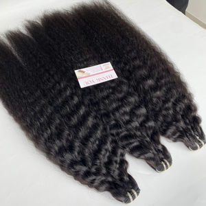 Extensiones de cabello virgen recto rizado de cabello humano crudo 100% Proveedor de precio al por mayor de tejido virgen - Product Image 2