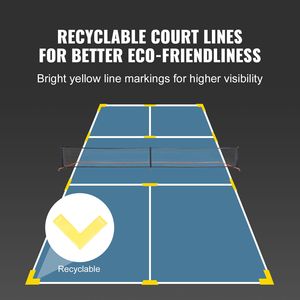 Juego de Red de Pickleball Portátil de 22 Pies, Tamaño Reglamentario, con Ruedas, Incluye Líneas de Cancha, Pelotas Resistentes a la Intemperie, Palas y Bolsas - Product Image 5
