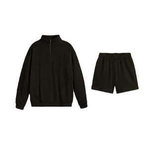 Ensemble sweat-shirt et short zippé personnalisable grande taille pour homme – Coton respirant de haute qualité – Tenue décontractée pour homme - Product Image 2