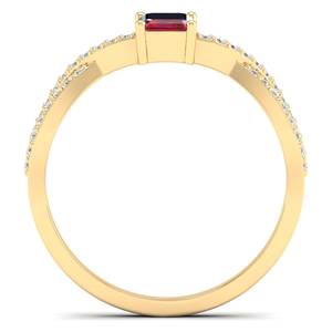 Anillos de Promesa de Plata de Ley 925 con Moissanita para Mujer, Corte Esmeralda, 0.5 Quilates, Gema de Rubí, Joyería, Precio de Fábrica REYES - Product Image 4