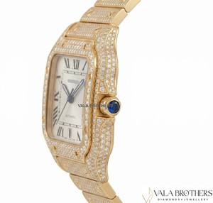 Reloj de Diamantes en Oro Amarillo para Hombre Vala Brothers, Caja Rectangular de 39 mm, Números Romanos Analógicos, Cierre Automático Desplegable - Product Image 2
