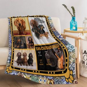 Cute Dachshund Fleece Throw Blanket Soft Cozy Fluffy Warm Fuzzy Cartoon for Dachshund Dog Lovers - Product Image 5