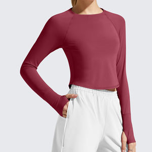 Nueva Camiseta de Yoga para Mujer, Manga Larga, Ajustada, Transpirable, Material Suave y Elástico, Estilo Casual para Calle - Product Image 4