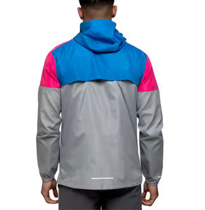 Veste de pluie en polyester doux pour homme, grande taille, coupe-vent respirant et tendance pour la course en extérieur, imperméable et style décontracté - Product Image 6