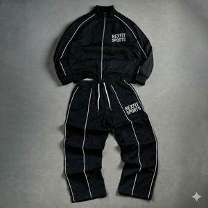 Rexfit Sports Private Label Mens Nylon Sports Tracksuit Reflective <b>Jacket</b> <b>Short</b> Set Tracksuit Set Wholesale - Product Image 1