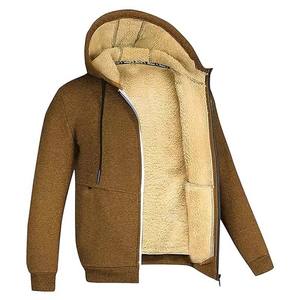 Chaqueta de Forro Polar con Capucha y Cremallera para Hombre, Talla Grande, Invierno, con Bolsillos, Impresión Digital ODM, 100% Poliéster - Product Image 3