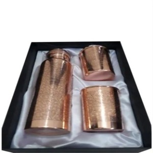 Handcrafted Eco-Friendly Copper Bottle with Glass Set <b>Large</b> Capacity Sublimated Portable Gift for Home & Office Use - Product Image 2
