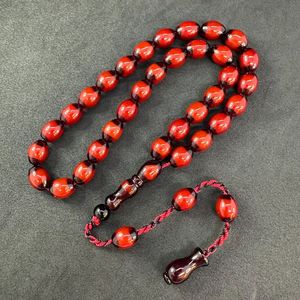 Rosario Musulmán de Resina Ecológica con Cuentas de Ámbar y Turquesa, Joyería de Oración - Product Image 5