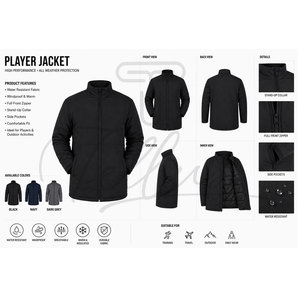 Chaqueta Cortavientos Personalizada para Entrenadores, Logotipo del Equipo Bordado, Nombre y Número del Jugador, Proveedor de Ropa Deportiva Ligera, Servicio OEM al por Mayor - Product Image 5
