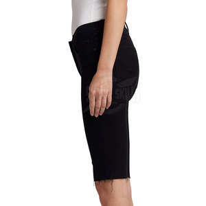 Shorts en jean pour femme de haute qualité, coupe ajustée, respirants, taille mi-haute, en tissu peigné 100% coton, pour l'entraînement - Product Image 3