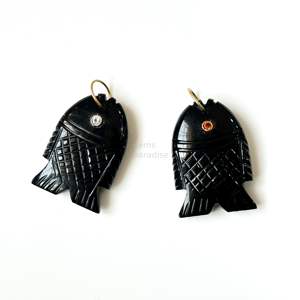 Pendentif Poisson en Onyx Noir AAA, Collier en Argent 925 Fait Main avec Pierre Précieuse, Breloque en Cristal de Guérison Sculptée à la Main, Bijoux de Luxe Tendance en Gros - Product Image 2