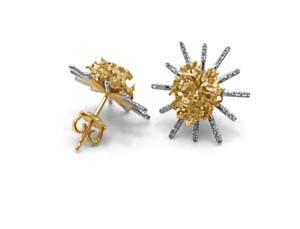 18K Gold Plated Textured Nugget <b>Stud</b> <b>Earrings</b> for Women Luxury Irregular Design <b>Fine</b> Jewelry <b>Earrings</b> Irregular Organic Design - Product Image 4