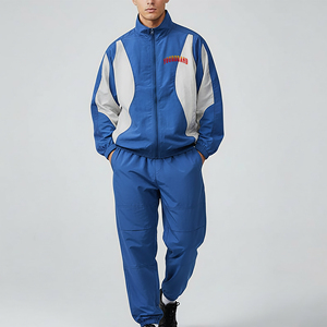 Streetwear Men's Color Block Tracksuit Full Sleeve Half-Zip Sporty Jogging Set With Side Pockets Regular Fit Autumn Wear - Product Image 1