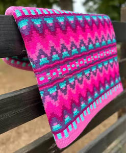 Manta de sillín de espectáculo occidental de lana de Nueva Zelanda hecha a mano de la mejor calidad, contorno de cuero de tejido doble de alta durabilidad para equitación occidental - Product Image 2