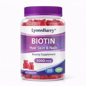 Gomitas de Biotina, Vitaminas para el Cabello, la Piel y las Uñas, Suplemento de Belleza Antioxidante, 5000 mcg, 100 Unidades, Sin Gluten, OEM, Marca Privada - Product Image 1