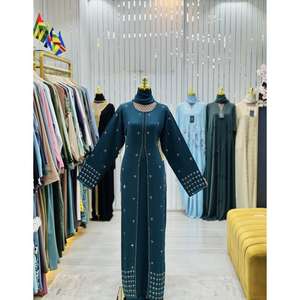 Luxury Designer Women Beaded Abaya with Minimalist Embroidered Abaya Stylish Modest Fashion for Women Party and <b>Gifting</b> Use - Product Image 1