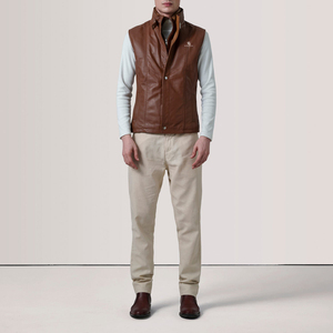 Men's Genuine Leather <b>Vest</b> Adults OEM Wholesale Custom Motorcycle Sleeveless Biker Jacket Premium Vintage Casual Outerwear 2026 - Product Image 2