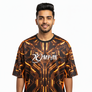 Camiseta Sublimada de Moda Urbana para Hombre, Talla Grande, Corte Regular, Poliéster/Algodón, Transpirable y Ecológica - Product Image 1