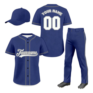 Custom Plain <b>Baseball</b> Jersey Set Name Number Shorts Pant <b>Cap</b>-100% Polyester Heat-Transfer Printing Unisex Adult Team Uniform - Product Image 3
