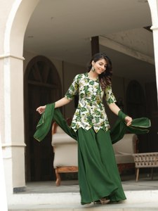 Top Quality Soft <b>Silk</b> Palazzo Suit for Women Daily Wear Comfortable Fit Casual <b>Kurta</b> Set Wholesale Supplier India - Product Image 4