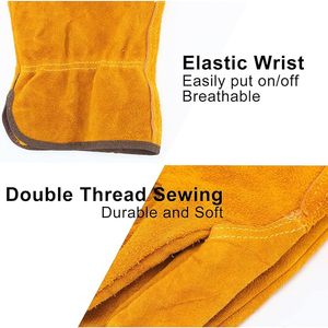 Gants de sécurité pour conducteurs en cuir de vache véritable pour hommes, gants de travail résistants aux coupures, gants de conduite robustes, gants de sport d'extérieur - Product Image 2