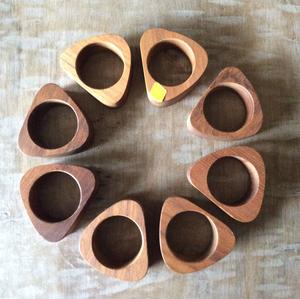 Porte-serviettes en bois naturel, porte-serviettes rond, décoration de table à manger, porte-serviettes pour la maison, l'hôtel, le mariage, usage domestique - Product Image 2