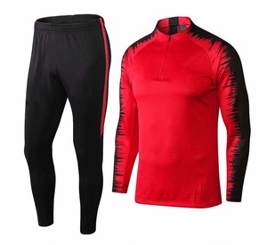 Survêtement de football bleu personnalisé pour homme, haut zippé à manches longues, pantalon à taille élastique à imprimé géométrique, vêtements de sport anti-humidité - Product Image 3