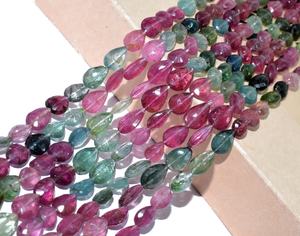 เส้นลูกแพร์ทัวร์มาลีนหลายเหลี่ยมธรรมชาติ100% สำหรับทำเครื่องประดับขนาด5x7มม. 15นิ้ว - Product Image 5