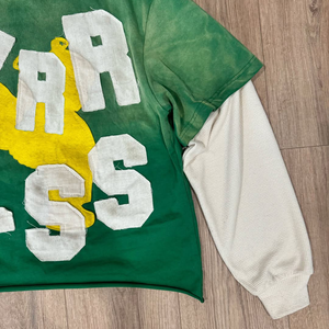 T-shirt de sport unisexe à patchwork délavé à l'acide double couche à manches longues surdimensionné 300 g/m² en coton pour hommes - Product Image 5