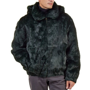 Veste à capuche en fourrure classique pour homme, look élégant sur le devant, coupe confortable, toucher doux, légère, chaude, écologique, finition lisse - Product Image 4