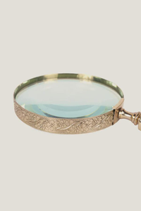 Vintage Antique Metal Magnifying Glass with Natural Horn Handle Classic Reading Lou Desktop Office Decor Library Accessory - Product Image 3