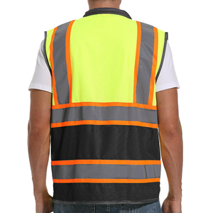 Breathable Reflective Safety Vest Industrial Strength High Vis Fabric Night <b>Work</b> Protection <b>Construction</b> Site Safety Clothing - Product Image 2