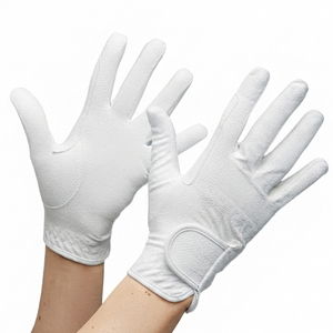 Gants d'équitation d'été unisexes personnalisés en cuir PU, demi-doigts, respirants, fermeture auto-agrippante, impression numérique, polaire douce - Product Image 6