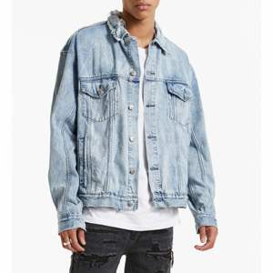 Chaqueta de Mezclilla Azul Claro para Hombre, Estilo Casual, Cuello Camisero, Cierre de Botón, Corte Regular, Chaqueta de Algodón, Estilo Otoñal - Product Image 1