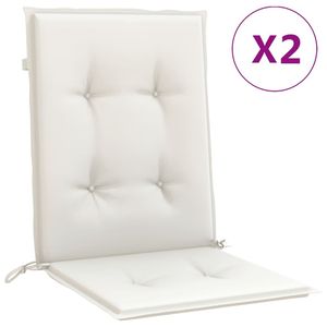 Juego de 2 Cojines para Silla de Exterior Color Crema Melange, 100% Poliéster, Respaldo Bajo, con Diseño Elegante - Product Image 2
