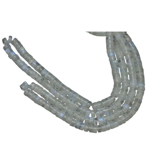 Cuentas Heishi de piedra lunar arcoíris natural de calidad, forma de neumático liso, cuentas de piedra lunar arcoíris natural con corte de rueda liso, venta al por mayor - Product Image 2