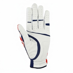 Gants de golf en cuir véritable avec drapeau américain, main droite, antidérapants, fermeture auto-agrippante, unisexes, patriotiques - Product Image 3