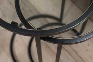 Premium Quality Iron Glass Side <b>Table</b> Modern Metal Stool For Home Restaurant Hotel Office High Quality Hot Selling Best 2023 - Product Image 2